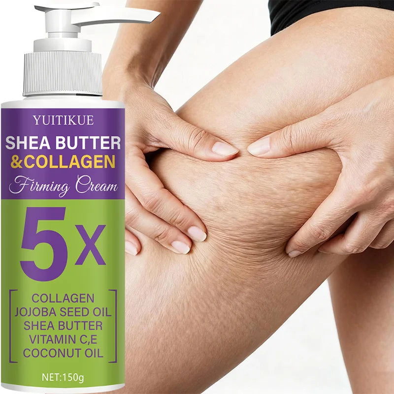 Lotion corporelle raffermissante au beurre de karité et au collagène 150g — Huile de jojoba, vitamines C & E, hydratation et nutrition intensives pour le soin complet du corps.
