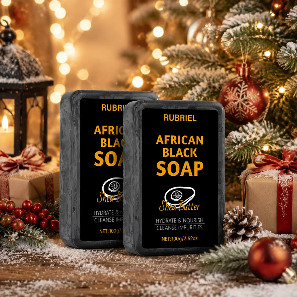 Lot de savons noirs africains au beurre de karité — Savon solide riche en beurre de karité naturel, nettoyage en profondeur des impuretés, de l'excès de sébum et des imperfections cutanées.