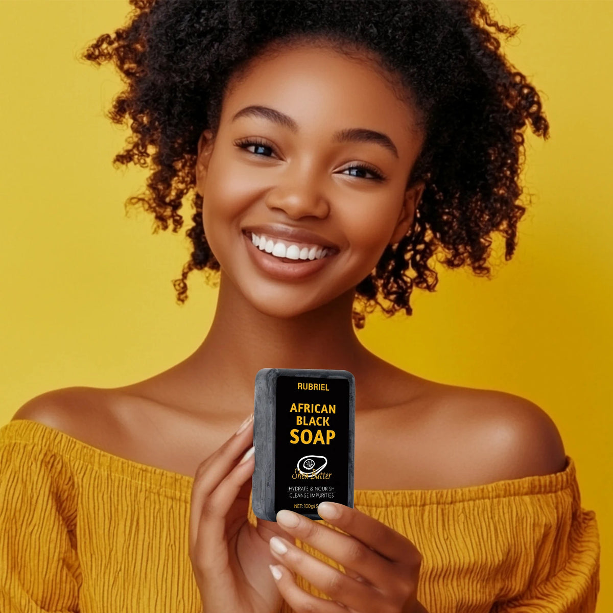 Lot de savons noirs africains au beurre de karité — Savon solide riche en beurre de karité naturel, nettoyage en profondeur des impuretés, de l'excès de sébum et des imperfections cutanées.