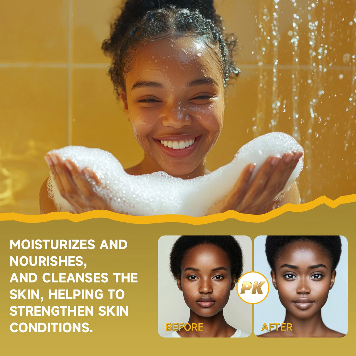 Lot de savons noirs africains au beurre de karité — Savon solide riche en beurre de karité naturel, nettoyage en profondeur des impuretés, de l'excès de sébum et des imperfections cutanées.